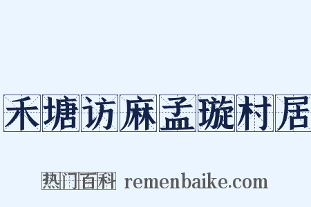 禾塘访麻孟璇村居是什么意思的图片